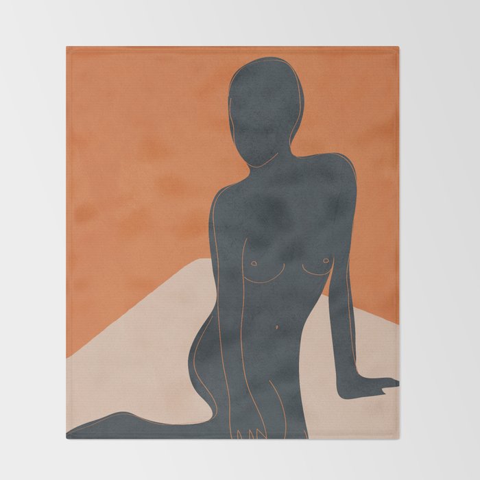 Abstract Nude III Throw Blanket Gallery Image 2