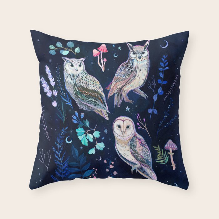 Night Owls Throw Pillow Gallery Image 6