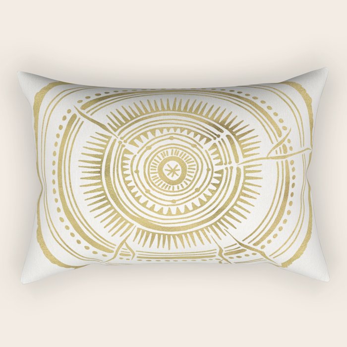 Quaking Aspen - Gold Tree Rings Rectangular Pillow Gallery Image 1