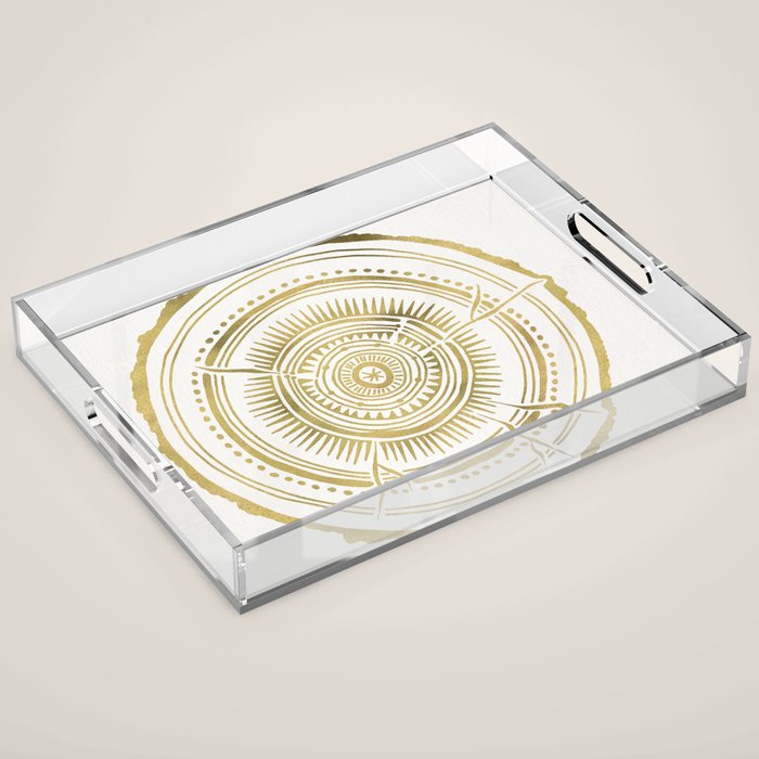 Quaking Aspen - Gold Tree Rings Acrylic Tray Gallery Image 1