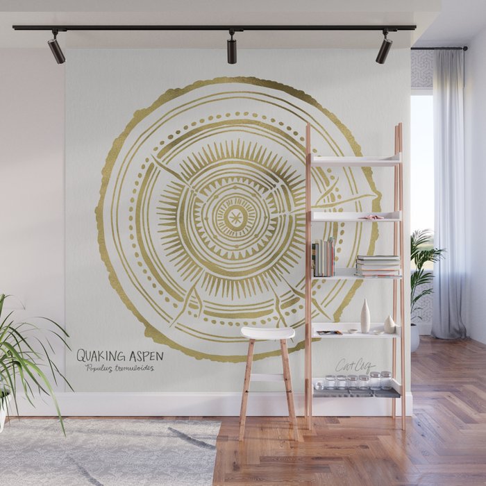 Quaking Aspen - Gold Tree Rings Wall Mural Gallery Image 1