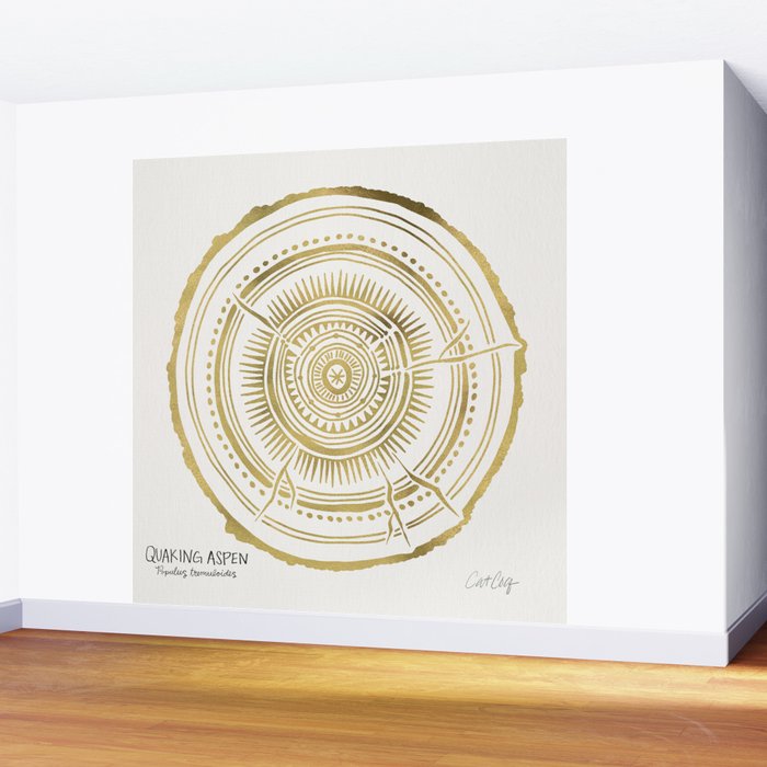 Quaking Aspen - Gold Tree Rings Wall Mural Gallery Image 2