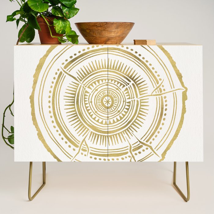 Quaking Aspen - Gold Tree Rings Credenza Gallery Image 1