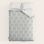Light Blue And Cream Retro Flower Duvet Cover Gallery Image 6