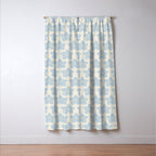 Light Blue And Cream Retro Flower Window Curtain Gallery Image 3