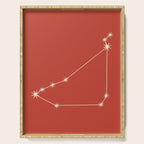 Capricorn Zodiac Star Constellation Line Art Red Serving Tray Gallery Image 1