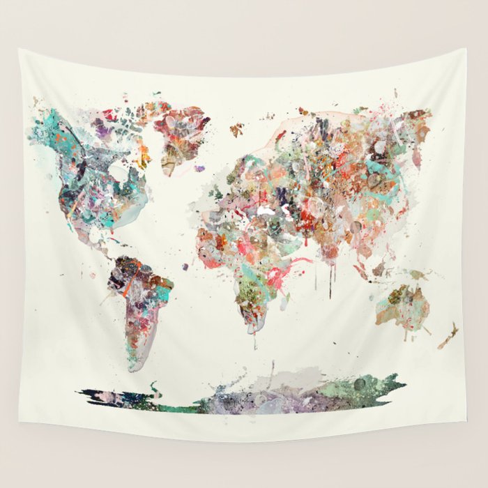 world map Wall Tapestry Gallery Image 4
