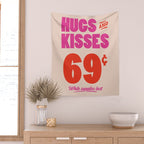 Hugs and Kisses - Pink and Orange Wall Tapestry Gallery Image 2