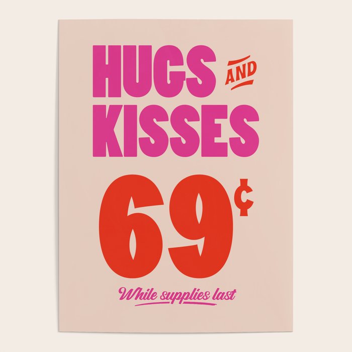 Hugs and Kisses - Pink and Orange Poster Gallery Image 4