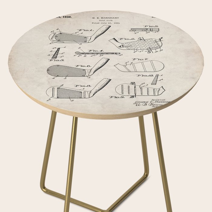 Golf Clubs Patent - Golfing Art - Antique Side Table Gallery Image 2