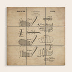 Golf Clubs Patent - Golfing Art - Antique Wood Wall Art Gallery Image 1