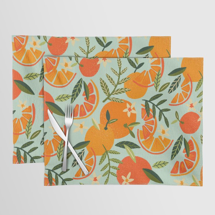 Orange Blooms - Mint Palette Placemat Gallery Image 1