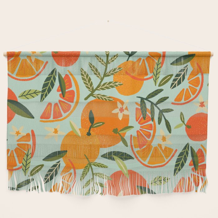 Orange Blooms - Mint Palette Wall Hanging Gallery Image 1