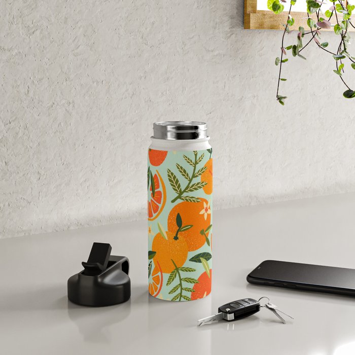 Orange Blooms - Mint Palette Water Bottle Gallery Image 4