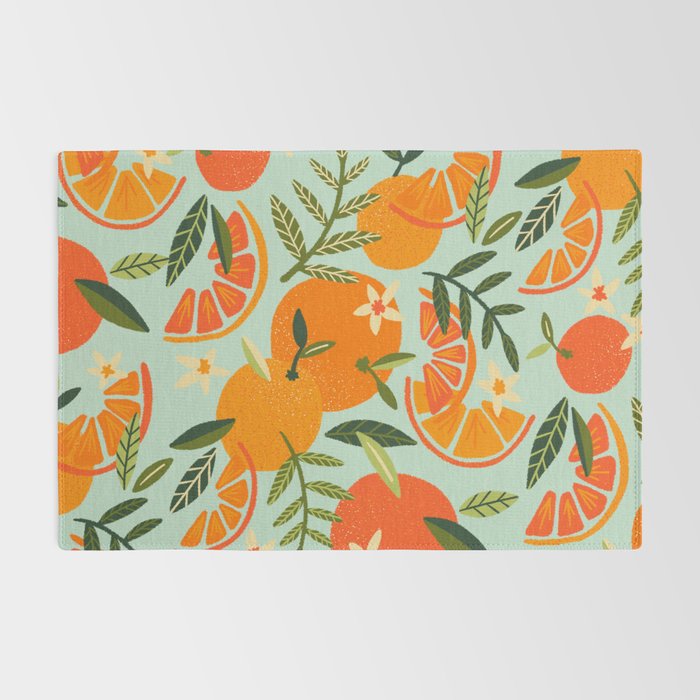 Orange Blooms - Mint Palette Rug Gallery Image 2
