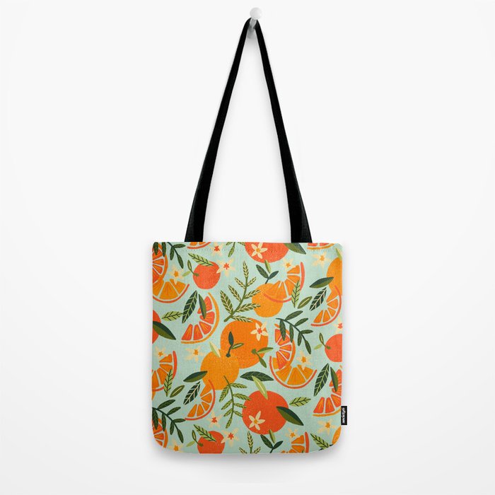 Orange Blooms - Mint Palette Tote Bag Gallery Image 2
