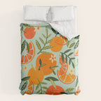 Orange Blooms - Mint Palette Duvet Cover Gallery Image 6