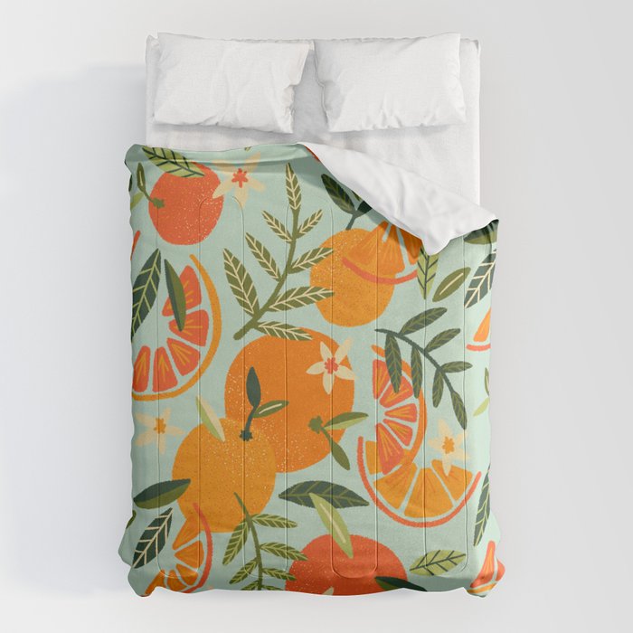 Orange Blooms - Mint Palette Comforter Gallery Image 6