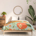 Orange Blooms - Mint Palette Comforter Gallery Image 3