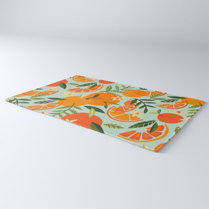 Orange Blooms - Mint Palette Rug Gallery Image 3