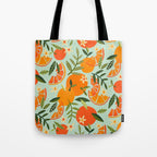 Orange Blooms - Mint Palette Tote Bag Gallery Image 1