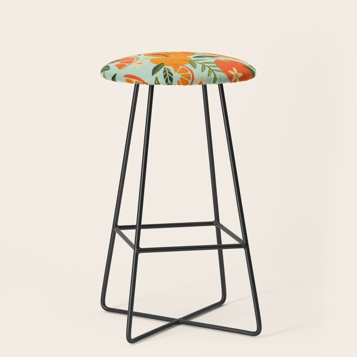 Orange Blooms - Mint Palette Stool Gallery Image 1