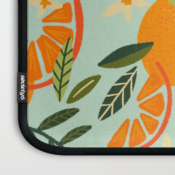 Orange Blooms - Mint Palette Laptop Sleeve Gallery Image 3