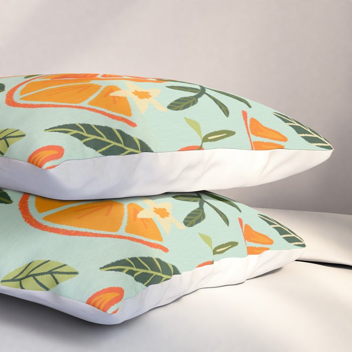 Orange Blooms - Mint Palette Pillow Sham Gallery Image 3