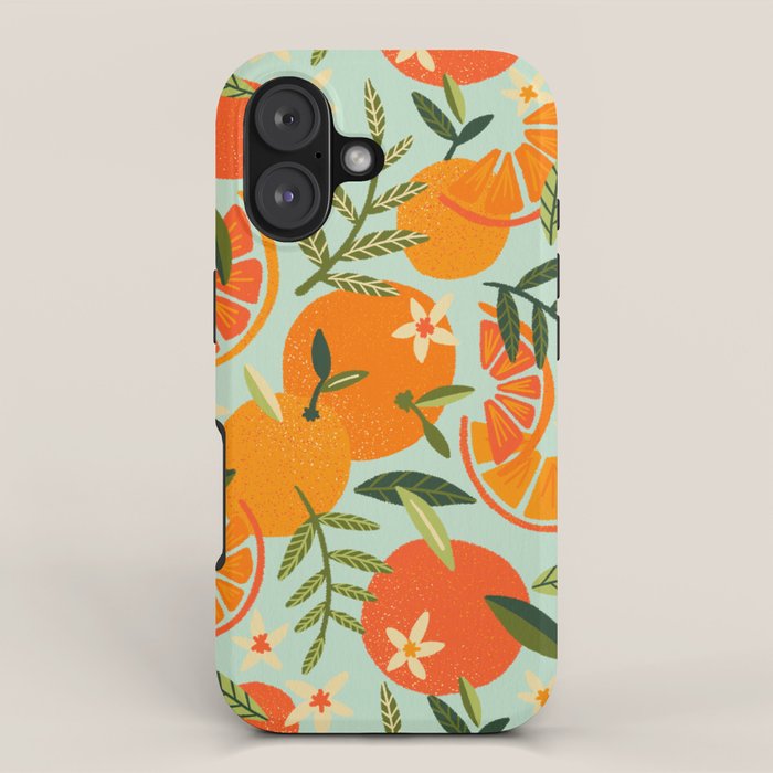 Orange Blooms - Mint Palette iPhone Case Gallery Image 1
