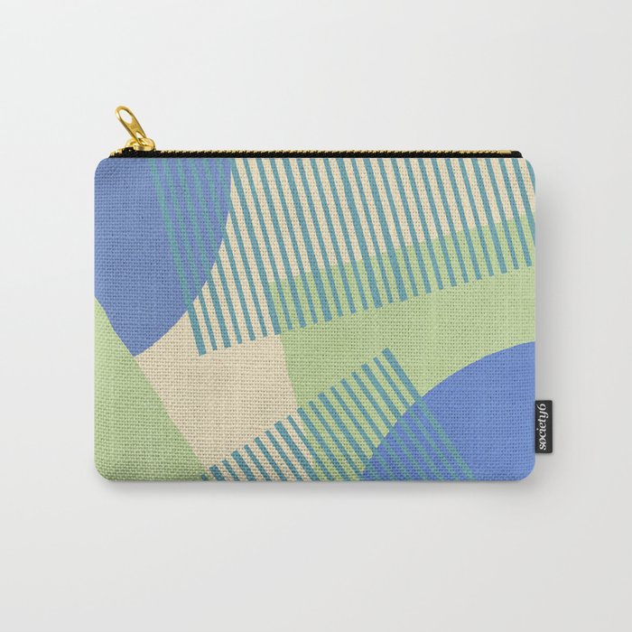 Bloc Lines Half-circle - Green Blue Carry All Pouch Gallery Image 1