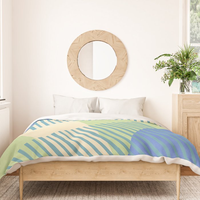 Bloc Lines Half-circle - Green Blue Duvet Cover Gallery Image 3