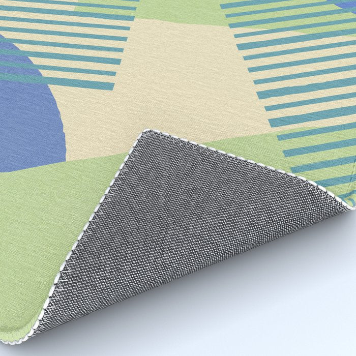 Bloc Lines Half-circle - Green Blue Rug Gallery Image 4