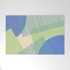 Bloc Lines Half-circle - Green Blue Welcome Mat Gallery Image 1