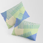 Bloc Lines Half-circle - Green Blue Pillow Sham Gallery Image 3