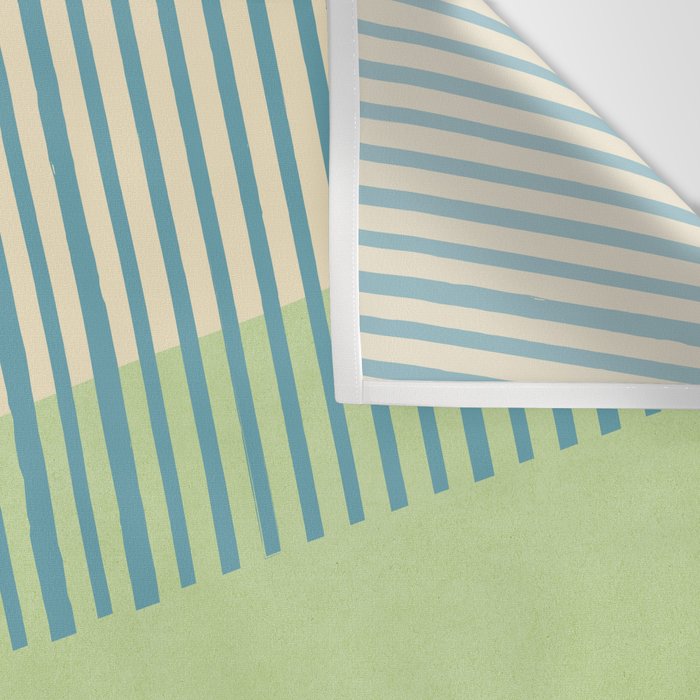 Bloc Lines Half-circle - Green Blue Wall Tapestry Gallery Image 3