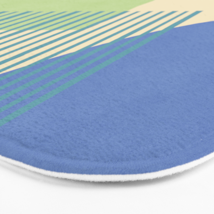 Bloc Lines Half-circle - Green Blue Bath Mat Gallery Image 3