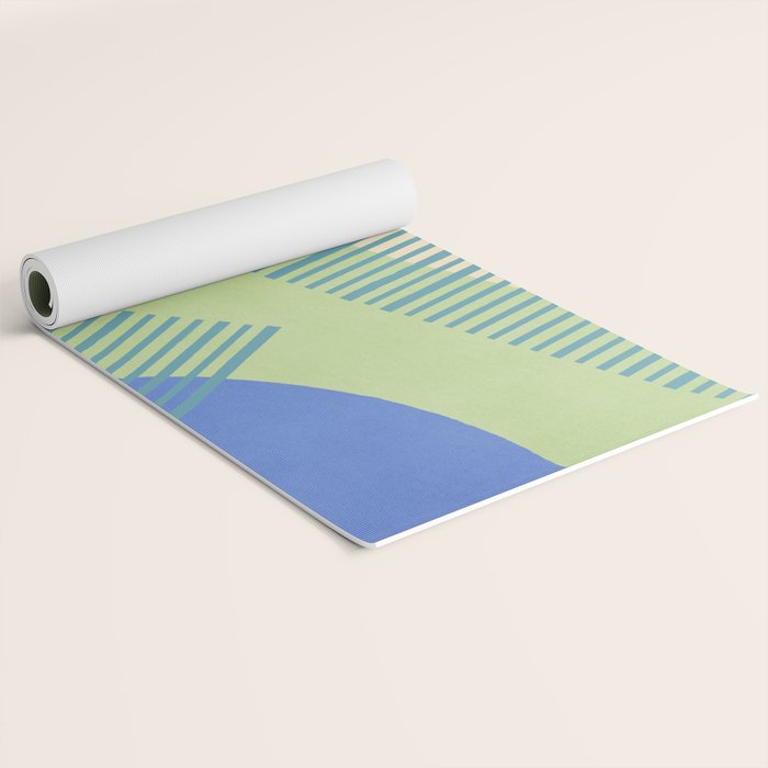 Bloc Lines Half-circle - Green Blue Yoga Mat Gallery Image 2