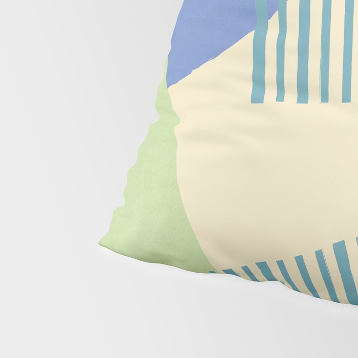 Bloc Lines Half-circle - Green Blue Pillow Sham Gallery Image 4