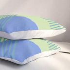Bloc Lines Half-circle - Green Blue Pillow Sham Gallery Image 3