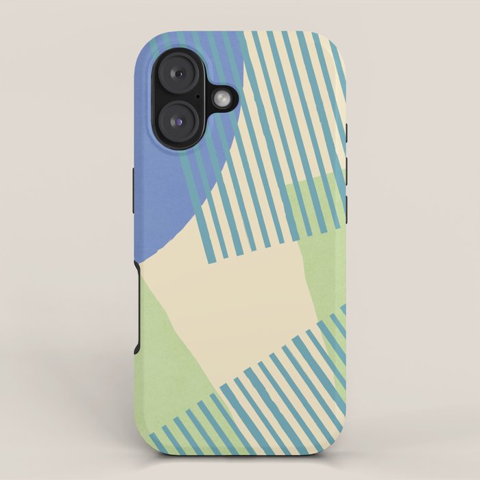 Bloc Lines Half-circle - Green Blue iPhone Case Gallery Image 1