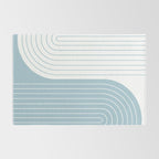 Two Tone Line Curvature XV Sky Blue Modern Arch Abstract Rug Gallery Image 2