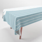 Two Tone Line Curvature XV Sky Blue Modern Arch Abstract Tablecloth Gallery Image 1