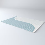 Two Tone Line Curvature XV Sky Blue Modern Arch Abstract Rug Gallery Image 3