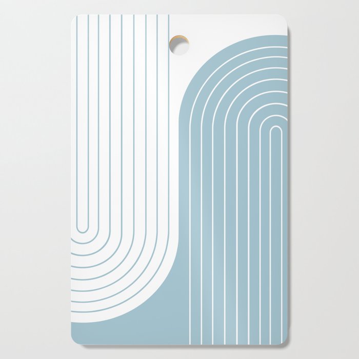 Two Tone Line Curvature XV Sky Blue Modern Arch Abstract Cutting Board Gallery Image 1