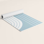 Two Tone Line Curvature XV Sky Blue Modern Arch Abstract Yoga Mat Gallery Image 2