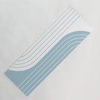 Two Tone Line Curvature XV Sky Blue Modern Arch Abstract Yoga Mat Gallery Image 1