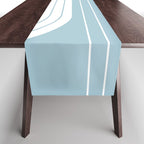Two Tone Line Curvature XV Sky Blue Modern Arch Abstract Table Runner Gallery Image 1