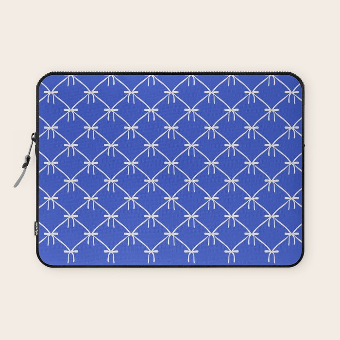 Bows & Ribbons Pattern XLVIII Bright Blue Laptop Sleeve Gallery Image 1