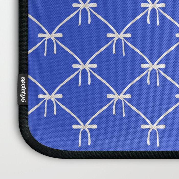 Bows & Ribbons Pattern XLVIII Bright Blue Laptop Sleeve Gallery Image 3