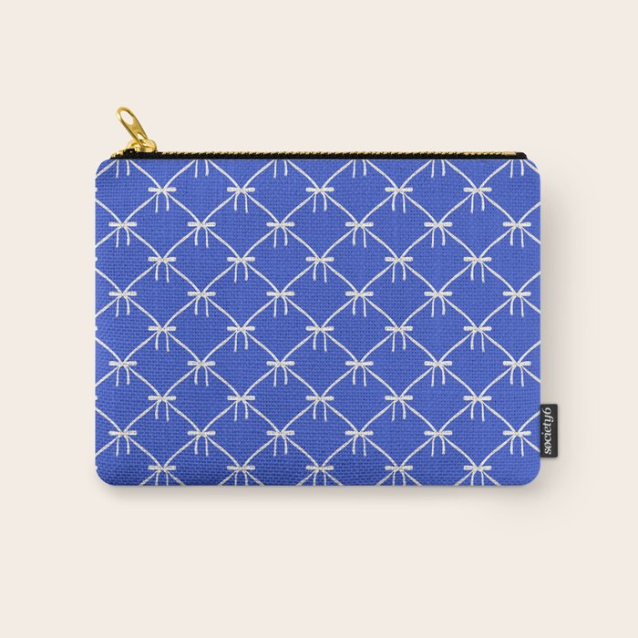 Bows & Ribbons Pattern XLVIII Bright Blue Carry All Pouch Gallery Image 1